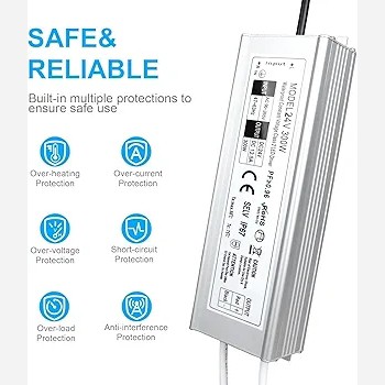 درایور منبع تغذیه LED ضد آب LightingWill IP67 با خروجی ولتاژ پایین 300 وات 110 ولت AC به 24 ولت DC