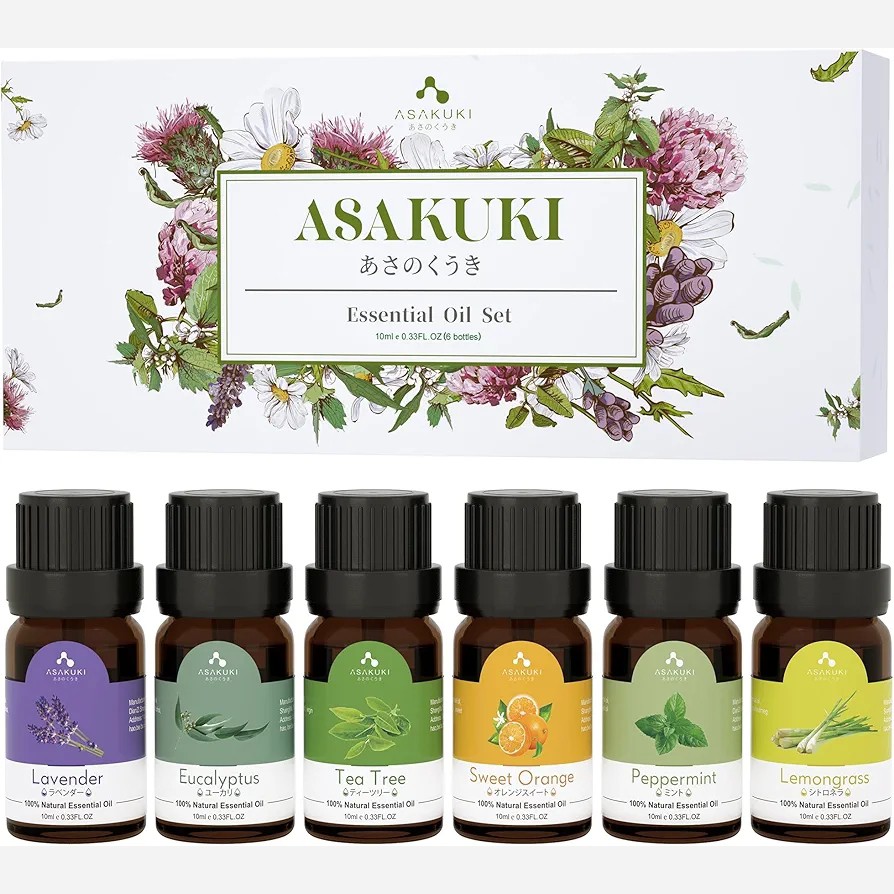 دستگاه بخوره و رطوبت ساز LEDبا 6عددعصاره گیاهی ضروری 4عددتایمر و 15طیف رنگی برندآساکوکی