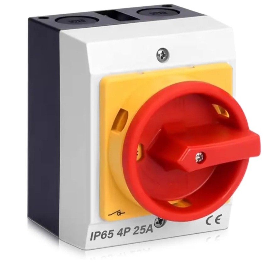 کلید ایزولاتور صنعتی4پین چرخشیIP65. 25A. 380V