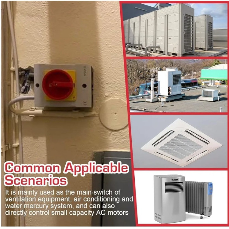 کلید ایزولاتور صنعتی4پین چرخشیIP65. 25A. 380V