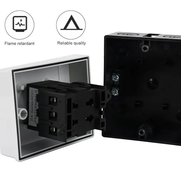 کلید ایزولاتور صنعتی4پین چرخشیIP65. 25A. 380V