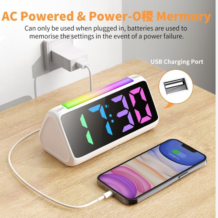 ساعت زنگ دار دیجیتالNetzuمدل6206Dبا چراغ خوابRGB