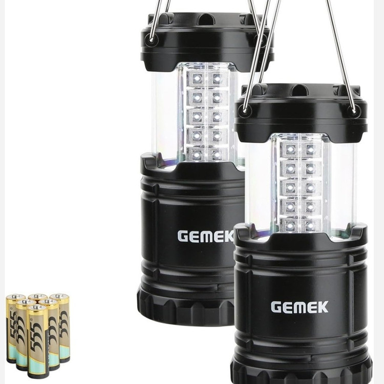 چراغ فانوسی LEDکمپینگ GEMEKپک 2عددی و 6عدد باطری اورجینال