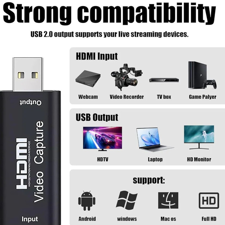 کارت ضبط ویدئوUSB2.0HDMIو1080P.4K