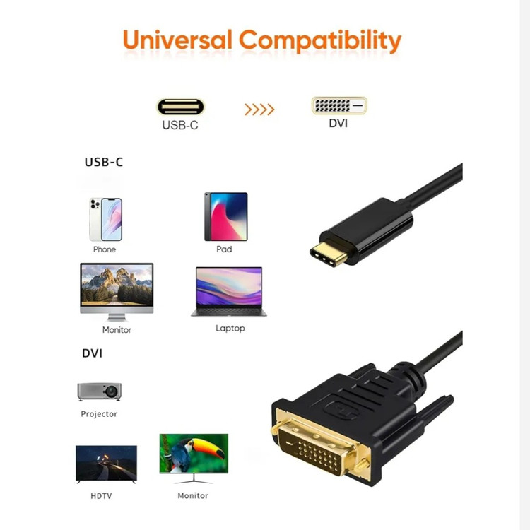 کابل USB- Cبه DVI برند Anemnoتولید آمازون180سانتی