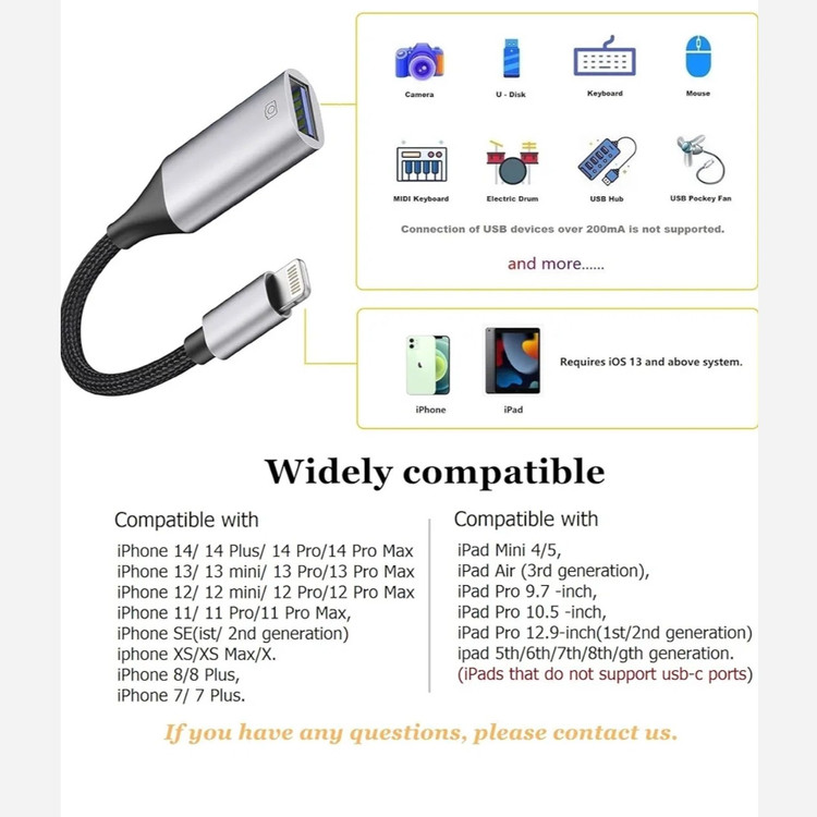 تبدیل لایتنینگ به USBبرندتارگت گو.کابل آکبند و سالم فقط روی کار خط خوردی دارد