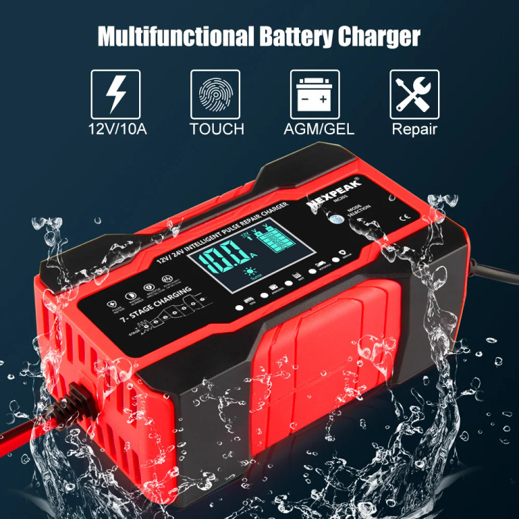 شارژر باتری خودرو NEXPEAK NC201 10A ,12V/24V هفت مرحلهای و تعمیر پالس