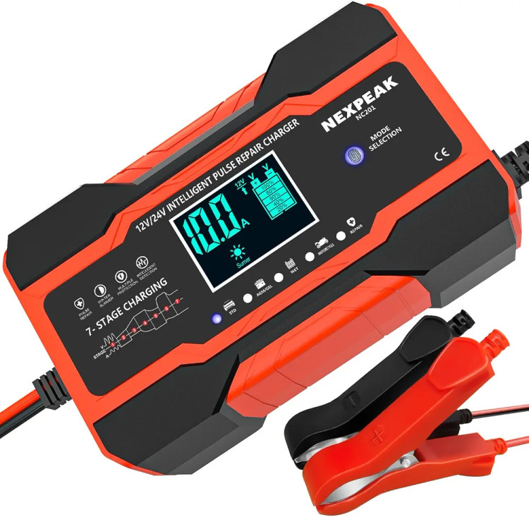 شارژر باتری خودرو NEXPEAK NC201 10A ,12V/24V هفت مرحلهای و تعمیر پالس