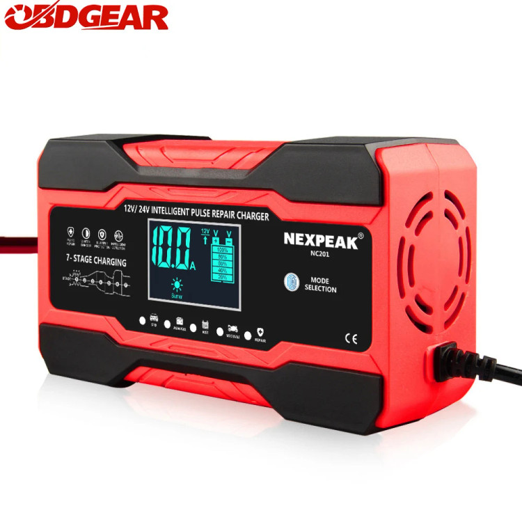 شارژر باتری خودرو NEXPEAK NC201 10A ,12V/24V هفت مرحلهای و تعمیر پالس